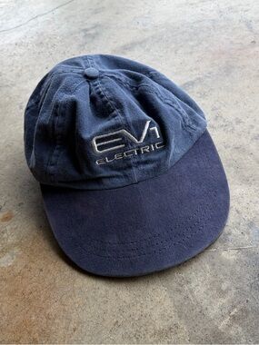 Vintage 1990s GM EV1 Electric Vehicle Hat RARE Tesla Saturn car Promo Long Bill